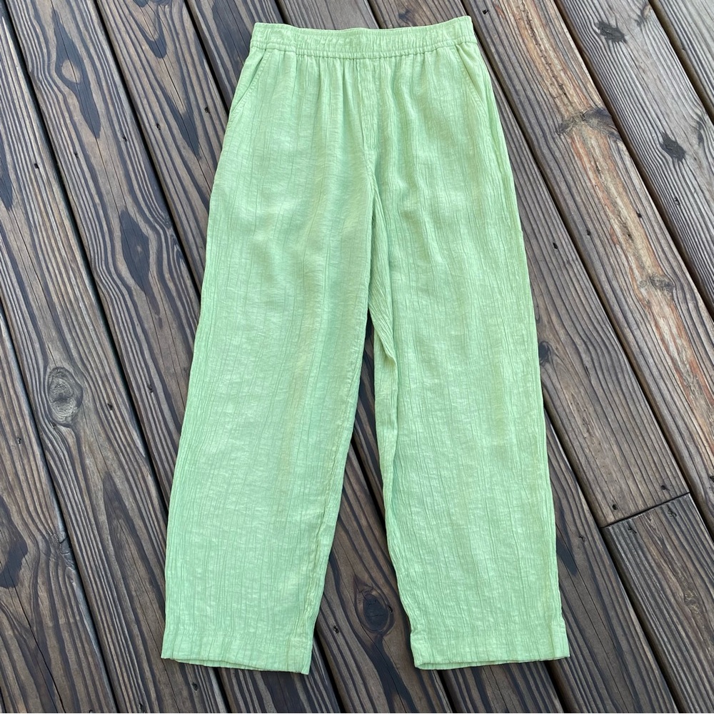 Madewell Crinkle Crepe Straight Leg Crop Pant